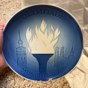 Vintage Blue Olympiade München 1972 Decorative Plate